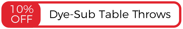 10 percent off dye sub table throws