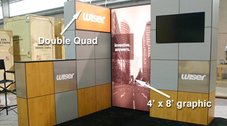 multi quad bridge modular trade show display american image displays graphic backlit quads