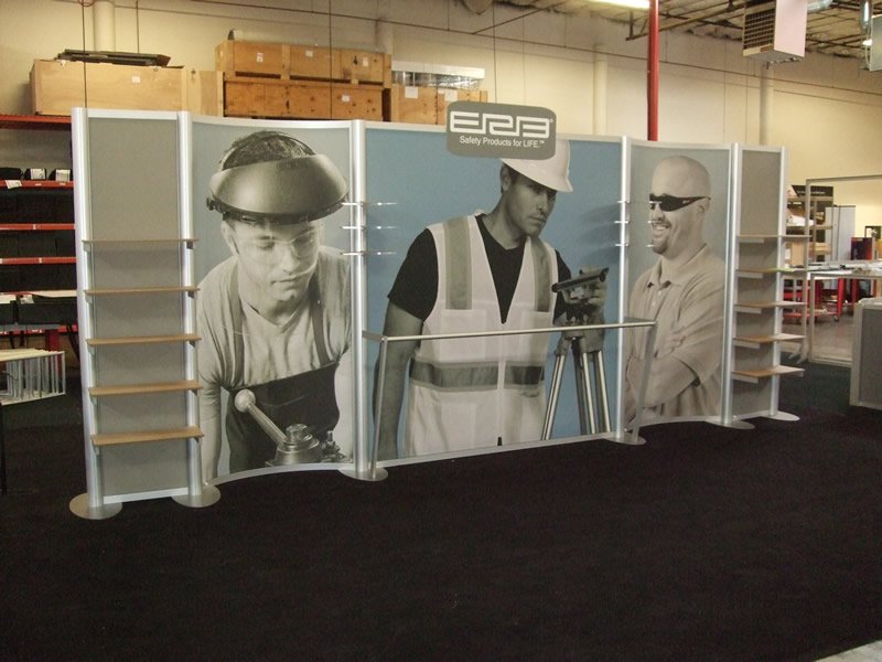 20ft inline trade show display with fabric graphics