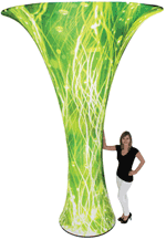 12ft tall free standing trade show display fabric tower