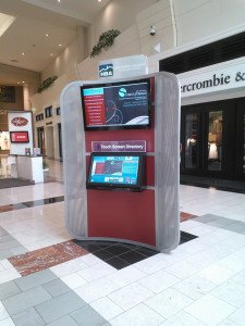 3-sided multimedia kiosk for upscale mall