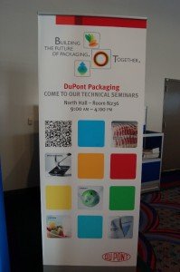 banner stand with QR code