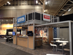 double deck trade show rental display at 2013 superbowl-resized-600