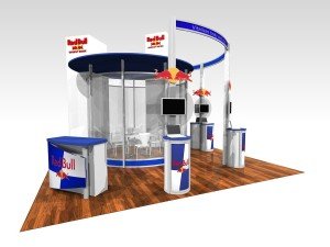 eco friendly custom expo displays with fabric graphics and aluminum extrusions made from recycled materials