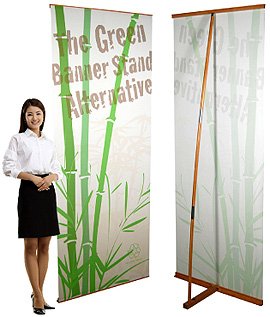green ecofriendly banner stand