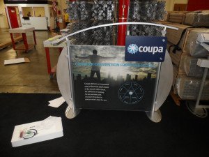 hybrid tabletop displays with tension fabric graphics