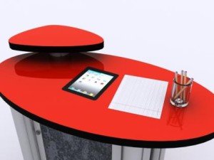 large counter top with ipad insert