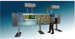 trade show display with touchscreen