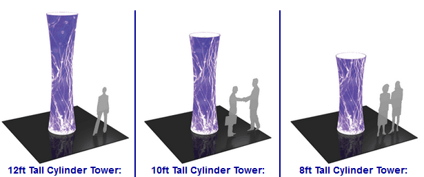 trade show fabric cylinder towers