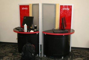 trade show kiosks used in corporate lobbies