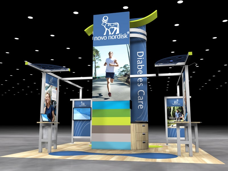 an example of a custom booth made by a trade show exhibit booth manufacturer