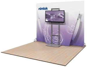 nimlok pulse trade show display wit monitor stand