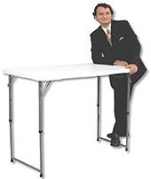 show goer 4 ft trade show collapsible demo table with adjustable height