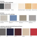 Standard Laminate and Leatherette Colors for Folding Tables and Chairs