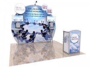 Rental 10x10 VK-1126 Hybrid Portable Trade Show Displays Inline -- MEO Series - a great way to save money on your trade show booth