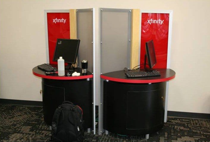 Ideas for Small Retail Displays - Dual desks in Xfinity display