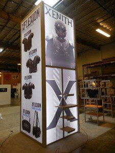 LED Backlit Tower with (4) Custom Accent Lighting Product Kiosks