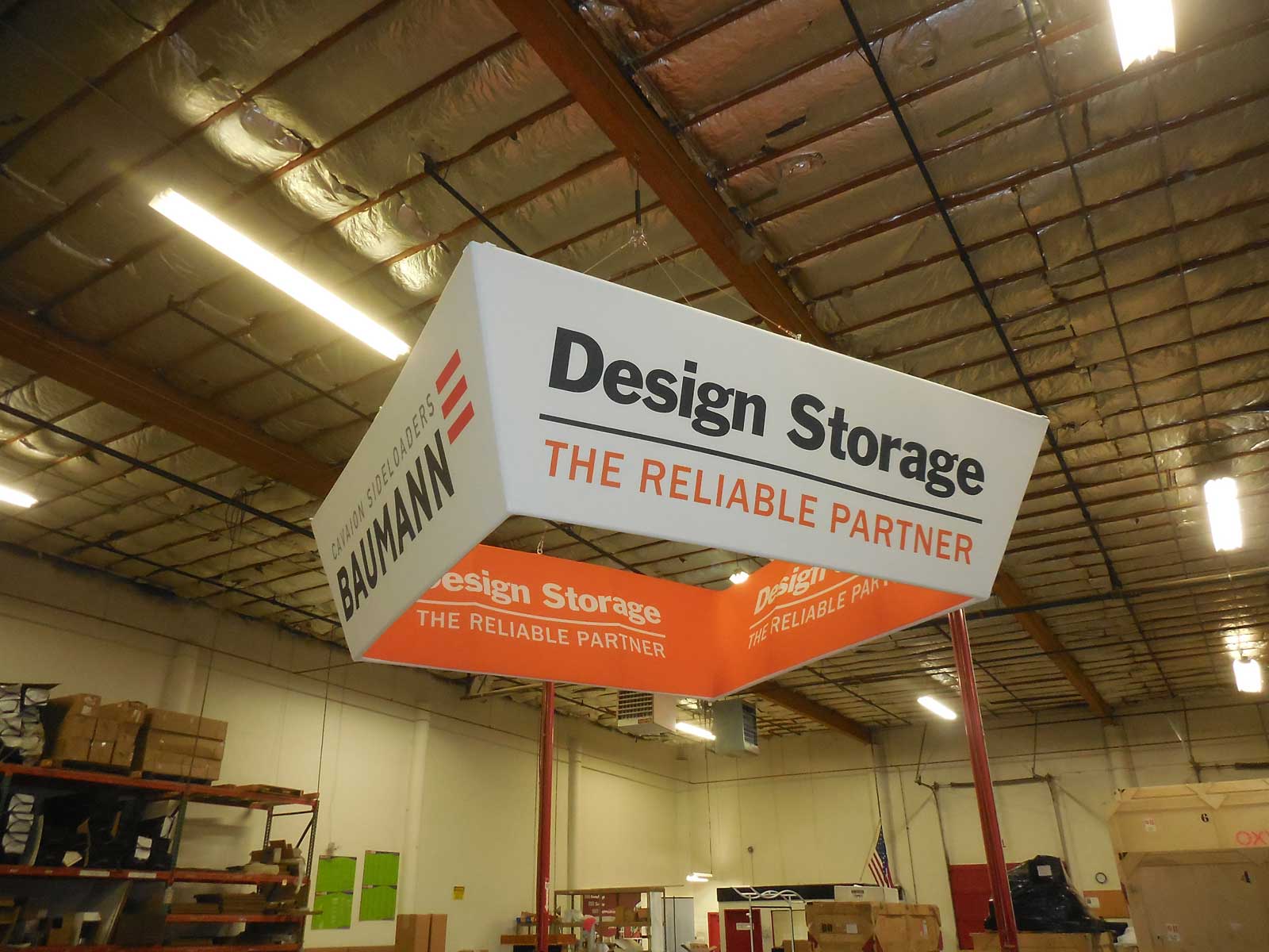 10 ft. x 36 in Tapered Square Aero Overhead Hanging Banner with Graphics and Liner
