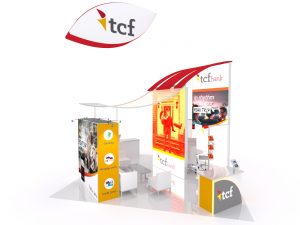 VK-5145 - a Trade show Island Exhibit that your event staff will love!