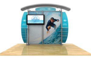 10ft Timberline display with shelves to help ensure Succeeding at a Trade Show