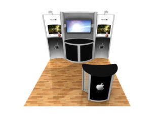 ECO-1065 Sustainable Tradeshow Display with large trade show video monitor