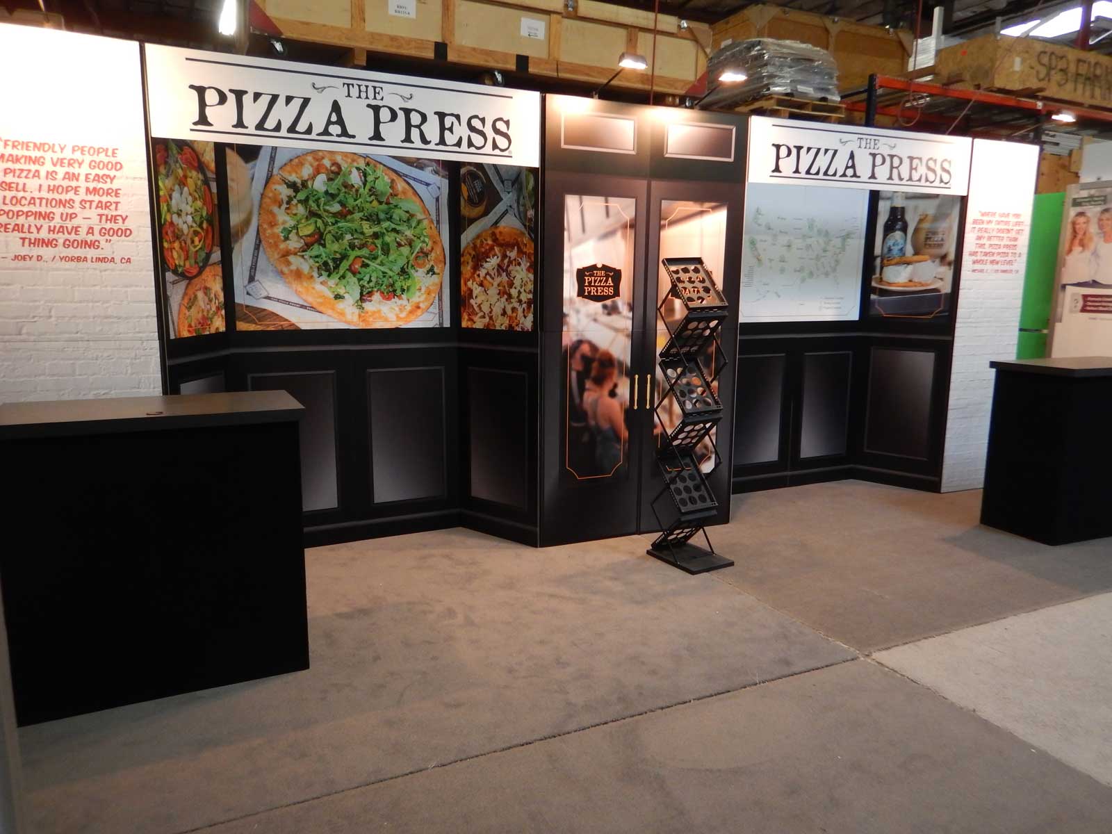 Rental Folding Panel Display looking like a restaurant what a trade show is really about is making your customers happy in your restaurant!