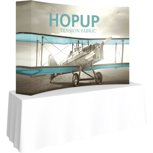 3x2 Curved Hopup table top display - one of the best table display ideas for trade shows