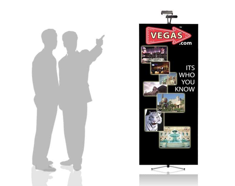 Double Sided Summit Banner Stand with Two Lights