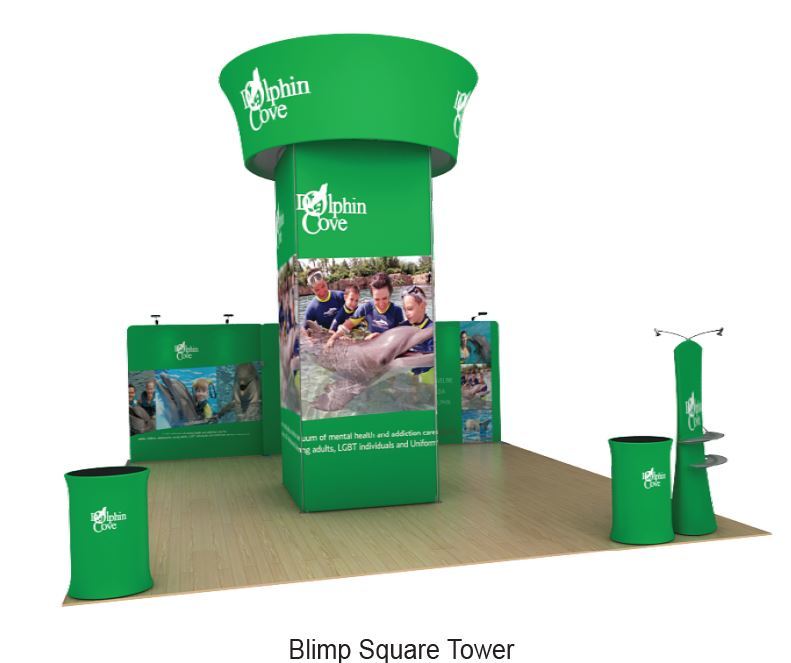 Blimp Square Tower and other display items
