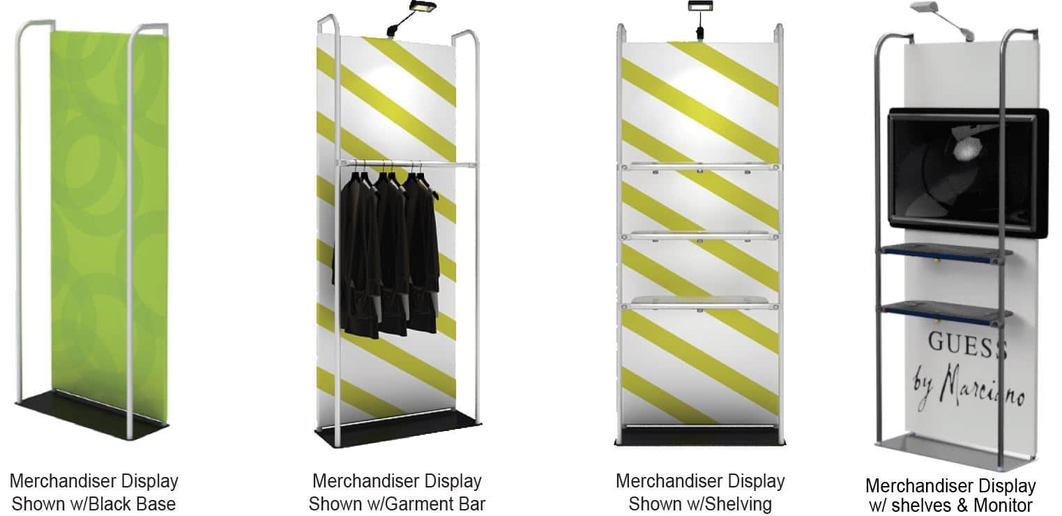Waveline Merchandiser Product Display with Optional Accessories