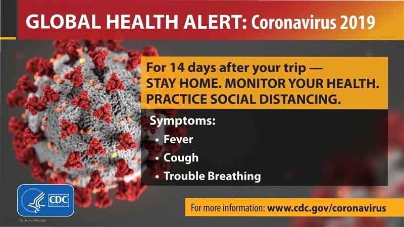 Global Coronavirus Travel Health Alert 22in X 12in Metal Sign