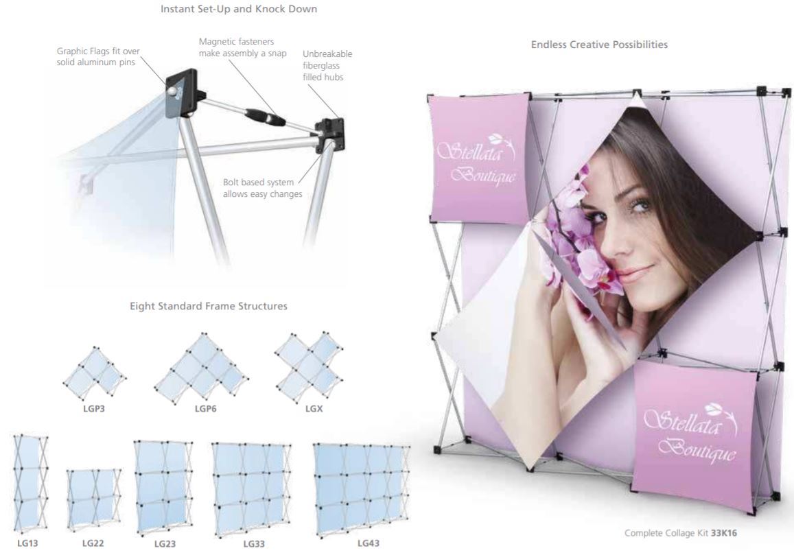 Collage Fabric PopUp Displays