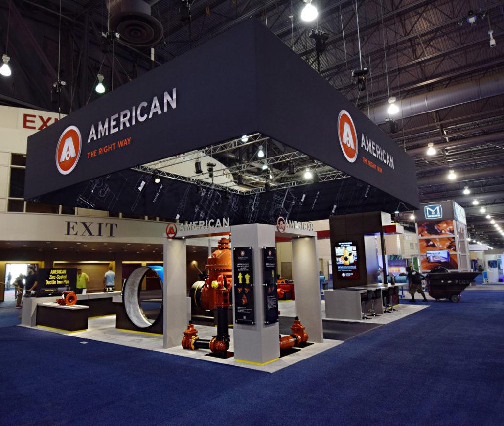 30x40 Custom Booth with Large Product Displays