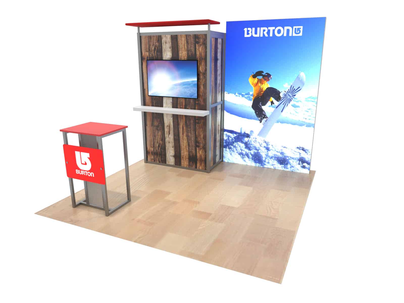 10x10 trade show booth with high resolution banner graphic design