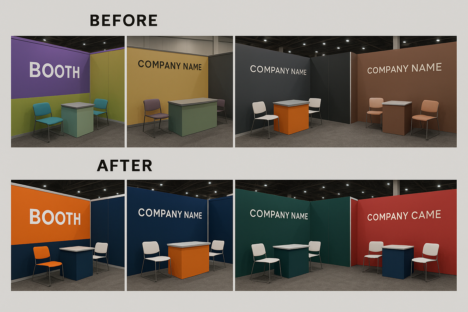 before and after booth coloring
